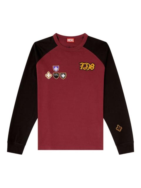 Diesel T-Norm-LS-Rag-CP appliqué long-sleeve T-Shirt
