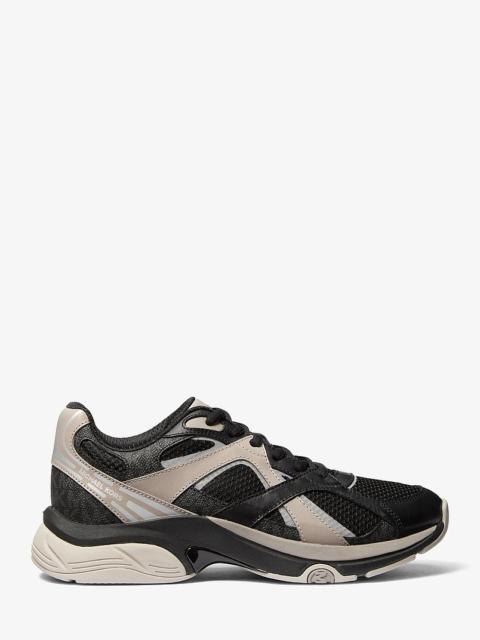 MICHAEL KORS Leo Mixed-Media Trainer
