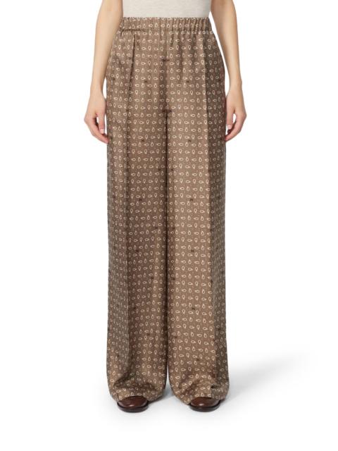 PRINTED SILK TROUSERS