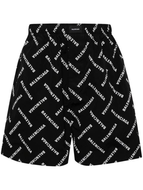 BALENCIAGA logo-print cotton shorts