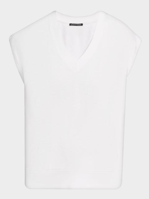 EILEEN FISHER Cap-Sleeve Organic Cotton Terry Top