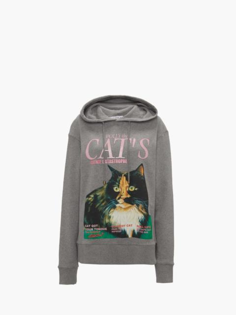 HOODIE WITH CAT PRINT