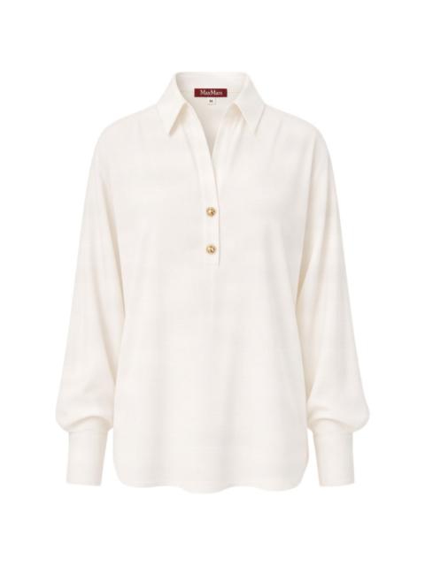 Max Mara Aia gold-tone button silk blouse