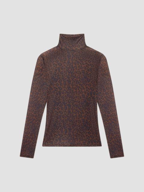 FRAME Women's The Hosiery Leopard Print Sheer Top - Dark Leopard Multi