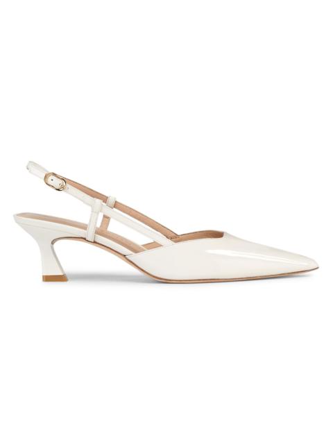 Stuart Weitzman Women's Vinnie 50MM Patent Leather Pumps - Cream