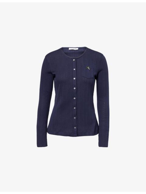 LACOSTE Slim-Fit Pointelle-Knit Cotton Cardigan