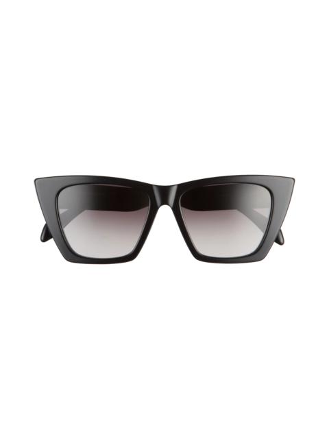 54mm Gradient Cat Eye Sunglasses in Black/Grey Gradient