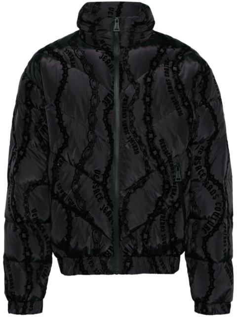 VERSACE JEANS COUTURE flocked-print quilted puffer jacket
