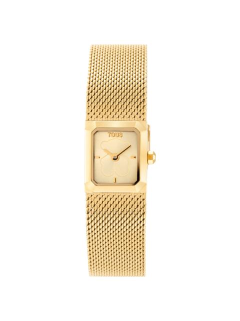 TOUS Analog Watch with gold-colored steel Milanese mesh bracelet Mini Mesh