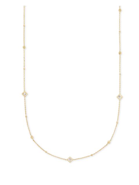 KENDRA SCOTT Michelle 14k Yellow Gold Strand Necklace in White Diamond