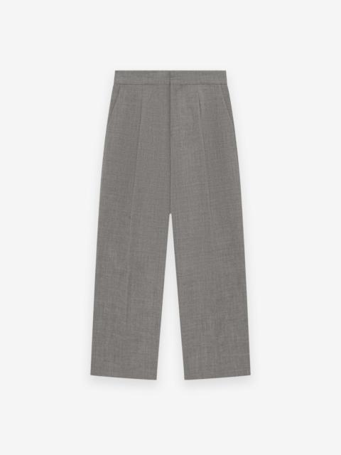 Wool Canvas Wide Leg Trousers