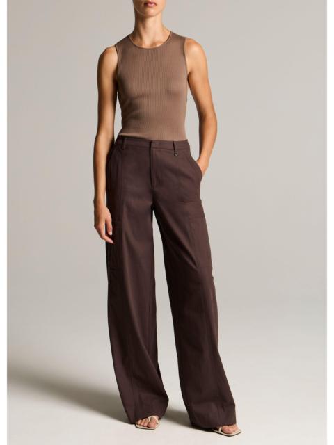 Vince Mid-Rise Paneled Stretch-Cotton Pant