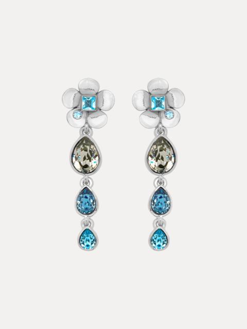 Oscar de la Renta FLOWER TEARDROP CLIP-ON EARRINGS
