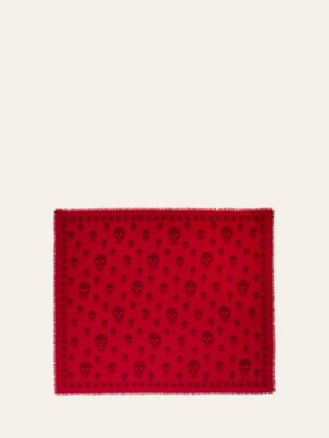 Alexander McQueen Classic Skull Wool Scarf