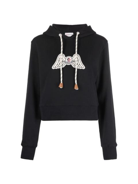Palm Angels x Moncler wings-logo patch hoodie