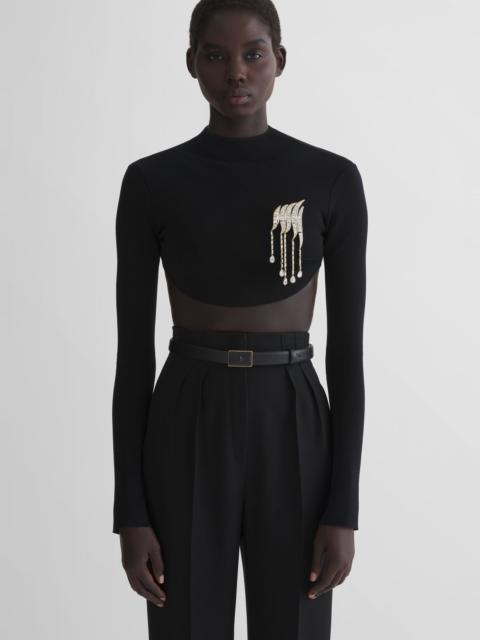 MUGLER black short knit top