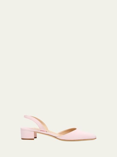 Manolo Blahnik 30mm Aspro Suede Slingback Pumps