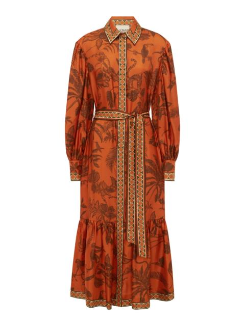 ALÉMAIS Monkey Dance Silk Shirtdress