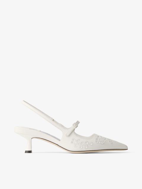 JIMMY CHOO Staz Sling Back 70 Latte Leather Pumps | REVERSIBLE