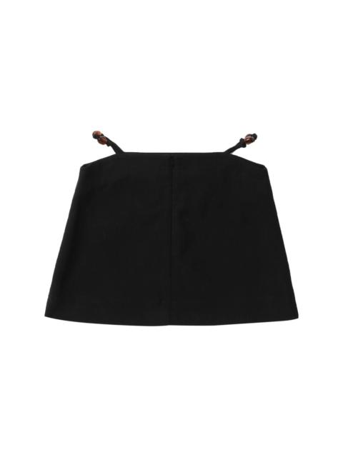 bead-embellished organic cotton miniskirt