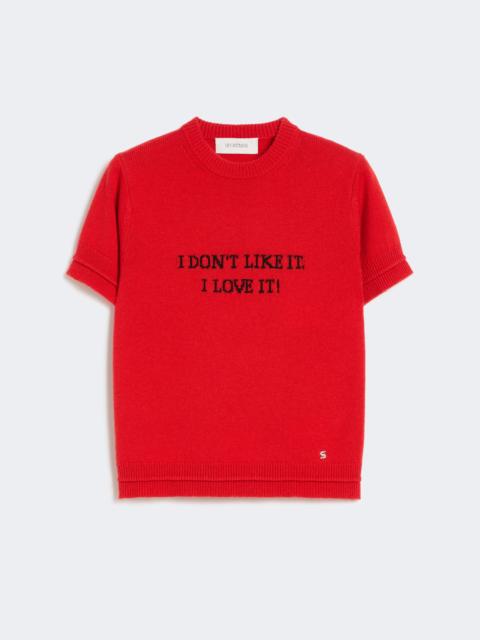 Sportmax Wool and cashmere-knit T-shirt - RED