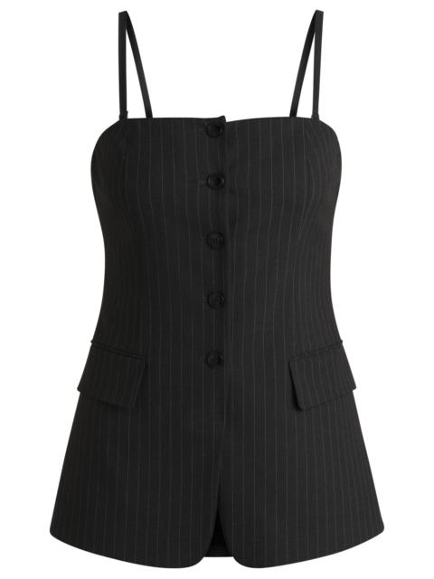 HUGO REGULAR-FIT TAILORED VEST IN PINSTRIPE STRETCH FABRIC