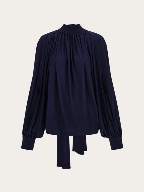 FERRAGAMO Gathered top with shoulder slit detail