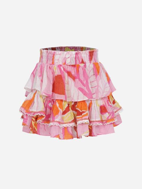 Mini Skirt Ariane for girls - Pink Macro Lilium