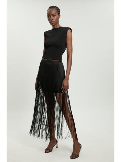 KAREN MILLEN Fringe Bandage Midi Skirt