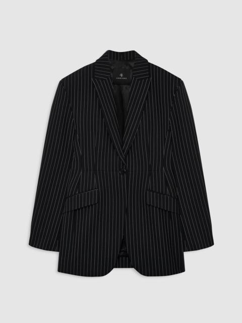 ANINE BING Elga Blazer - Black And White Pinstripe