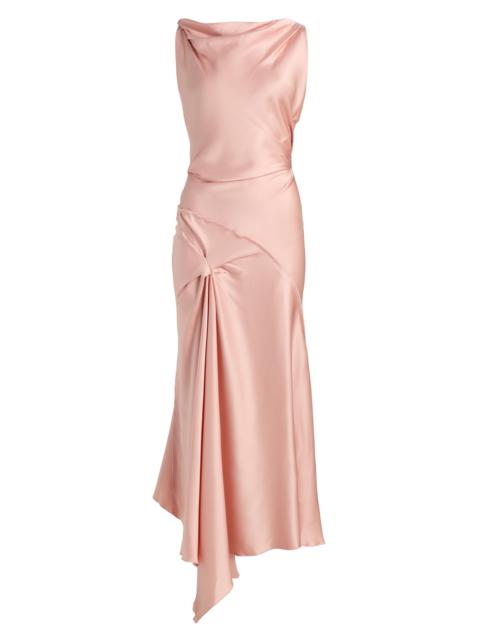 Victoria Beckham Women's Posy Draped Satin Midi-Dress - Dusty Pink