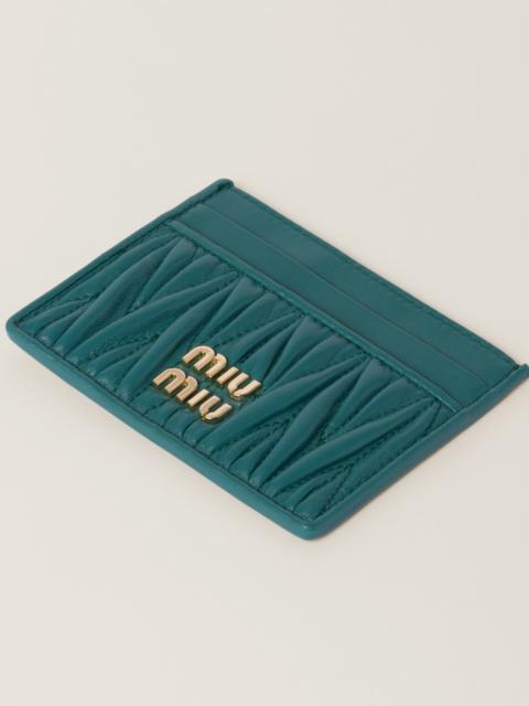 Miu Miu Matelassé nappa leather card holder