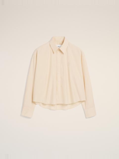 AMI Paris BEIGE COTTON CROPPED OVERSIZED SHIRT