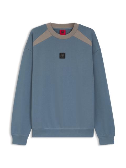HUGO HUGO X RB COTTON-TERRY SWEATSHIRT WITH BULL MOTIF