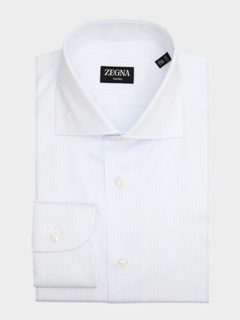 ZEGNA Men's Tonal Stripe Trofeo Cotton Dress Shirt
