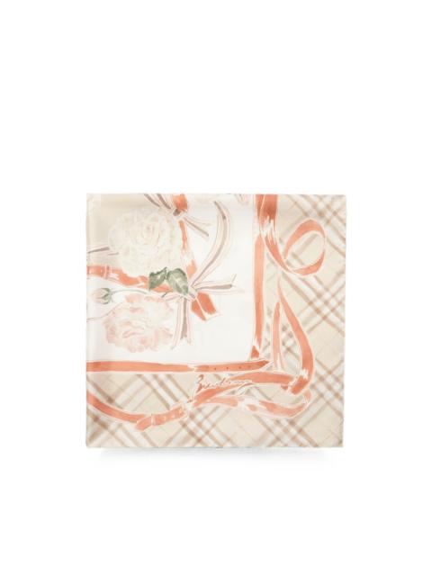 Burberry rose Check silk scarf