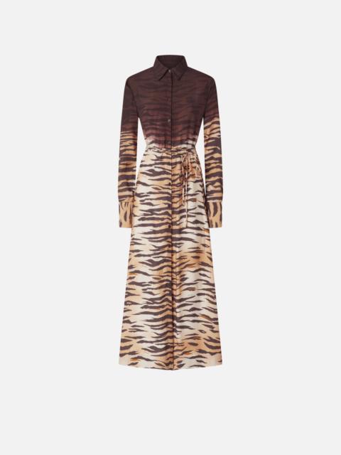 PINKO LONG SHIRT DRESS WITH ANIMAL PRINT