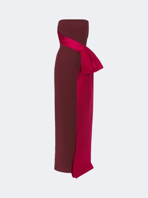 ROLAND MOURET Draped crêpe bustier gown