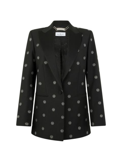 PHILIPP PLEIN rhinestone-monogram blazer