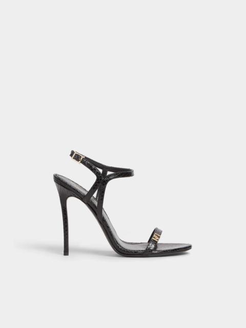 DOUBLE D HEELED LEATHER SANDALS