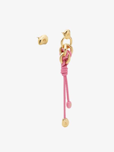 FENDI Fendi Candy Earrings Gold-colored metal and pink leather earrings