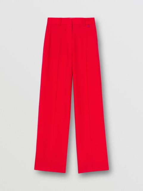 Monogram Motif Wool Wide-leg Trousers