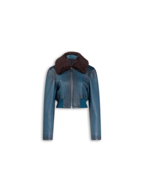 Alaïa LEATHER AVIATOR BOMBER