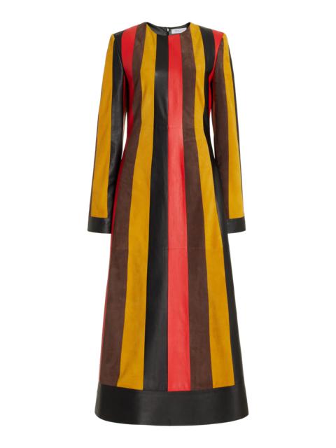 Taylor Dress in Multi Stripe Leather