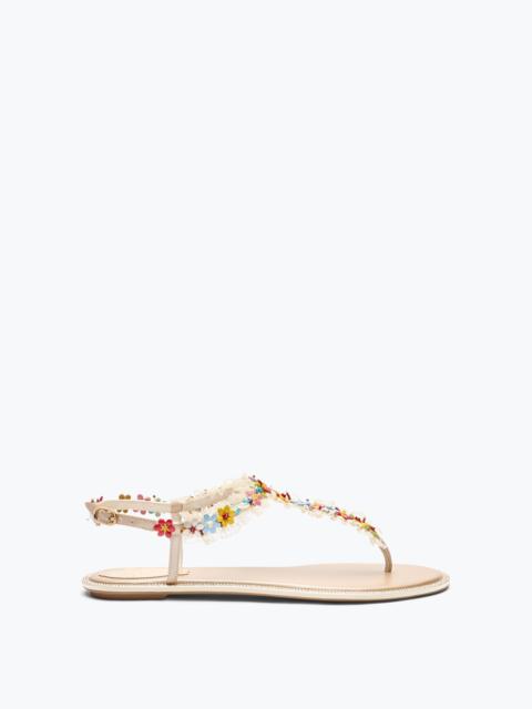 RENE CAOVILLA BLOOM NUDE FLAT SANDAL 10