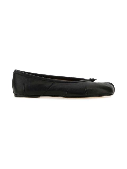 Black Leather Tabi Ballerinas