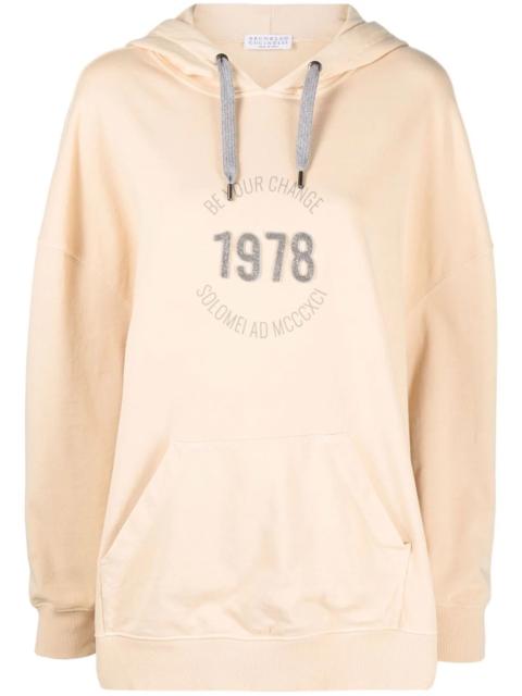Brunello Cucinelli logo-print pullover hoodie