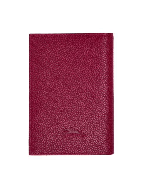 Longchamp Le Foulonné Passport cover Beetroot - Leather