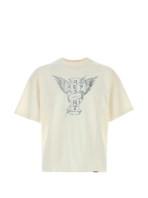 REPRESENT Represent Ivory Cotton Blend T-shirt