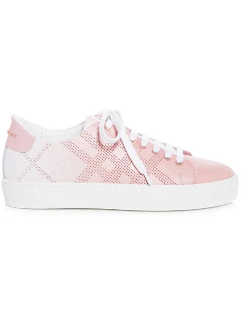 Burberry Burberry Westford Perforated Check Low-Top Pink White (Women's)